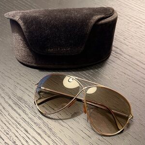 Authentic Tom Ford Peter Gold Aviator Brown Gradient Sunglasses + Case
